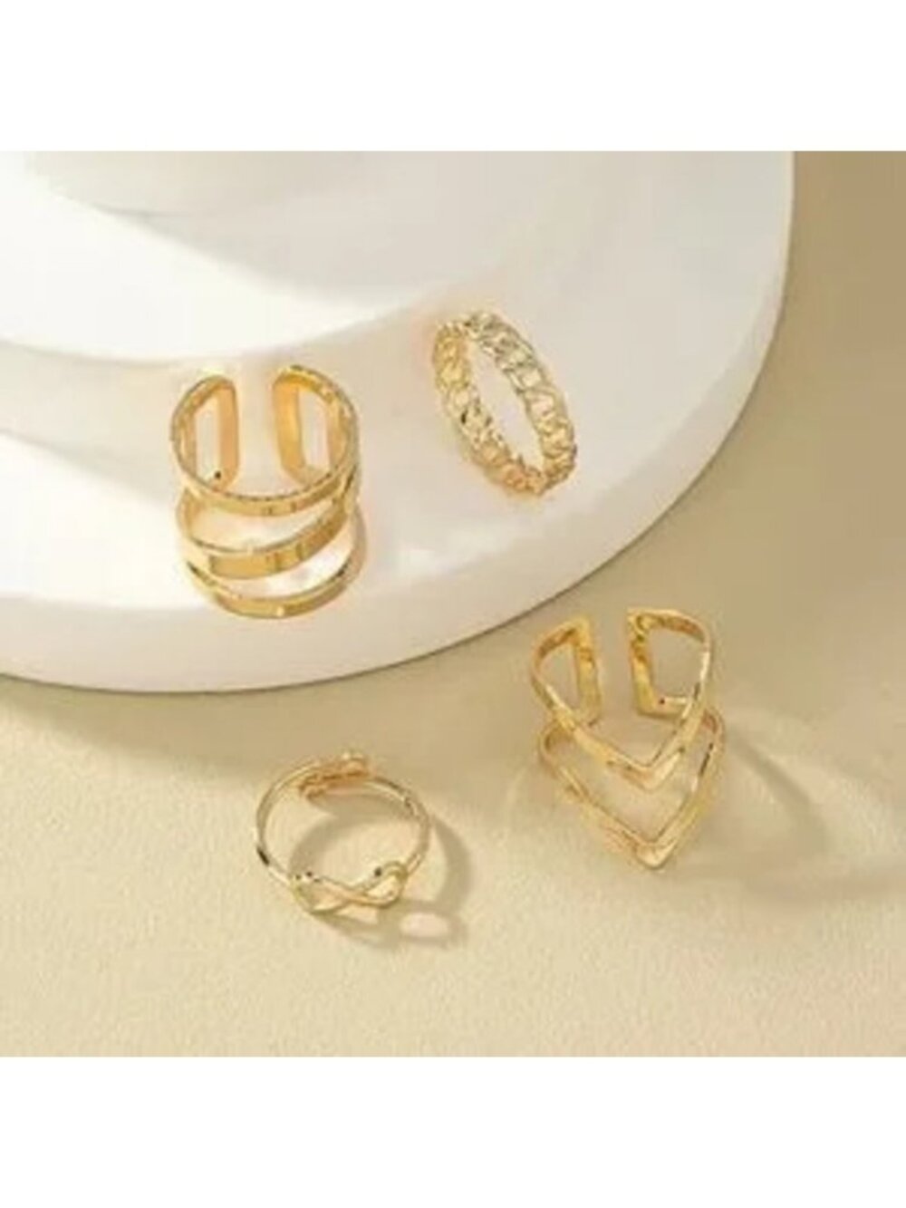 Gold Midi 4pc Infinity Ring Set - Picture 2 of 3